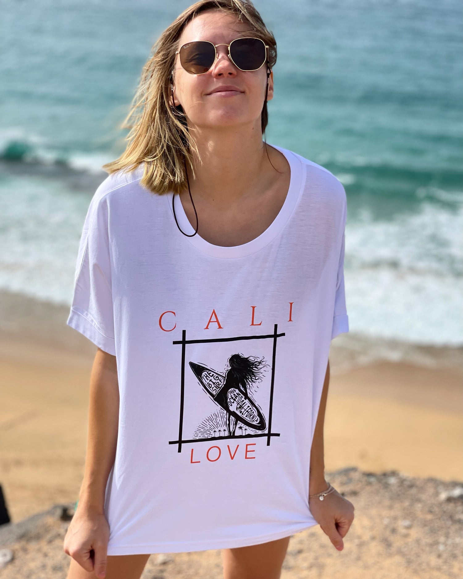 Cali love Dyed rolled sleeve t-Shirt woman - Seaman&