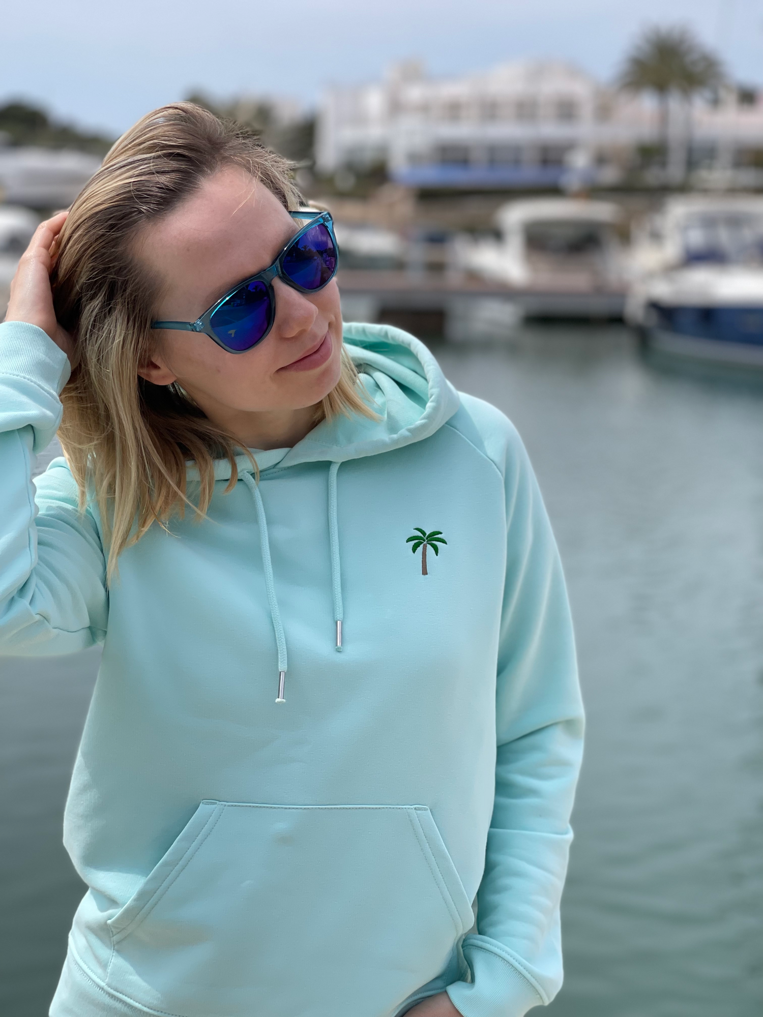 Palm tree embroidered Hoodie woman - Seaman&