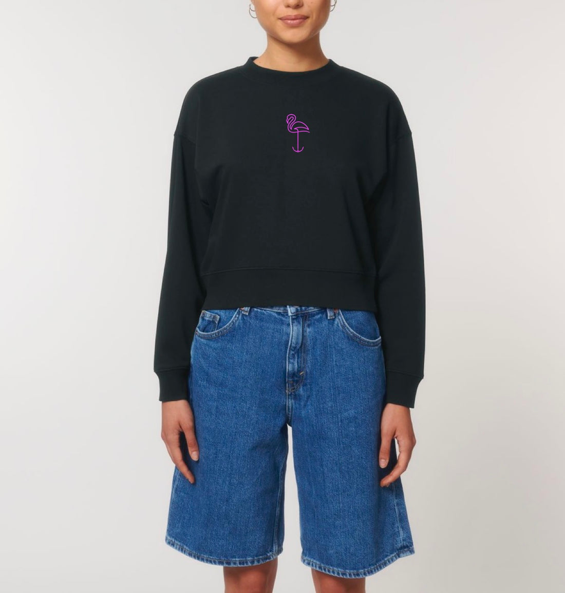 Flamingo cropped sweatshirt woman - Seaman&