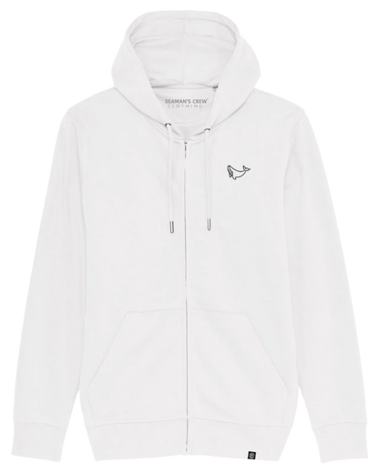 Whale Embroidery Zip Hoodie - Seaman&