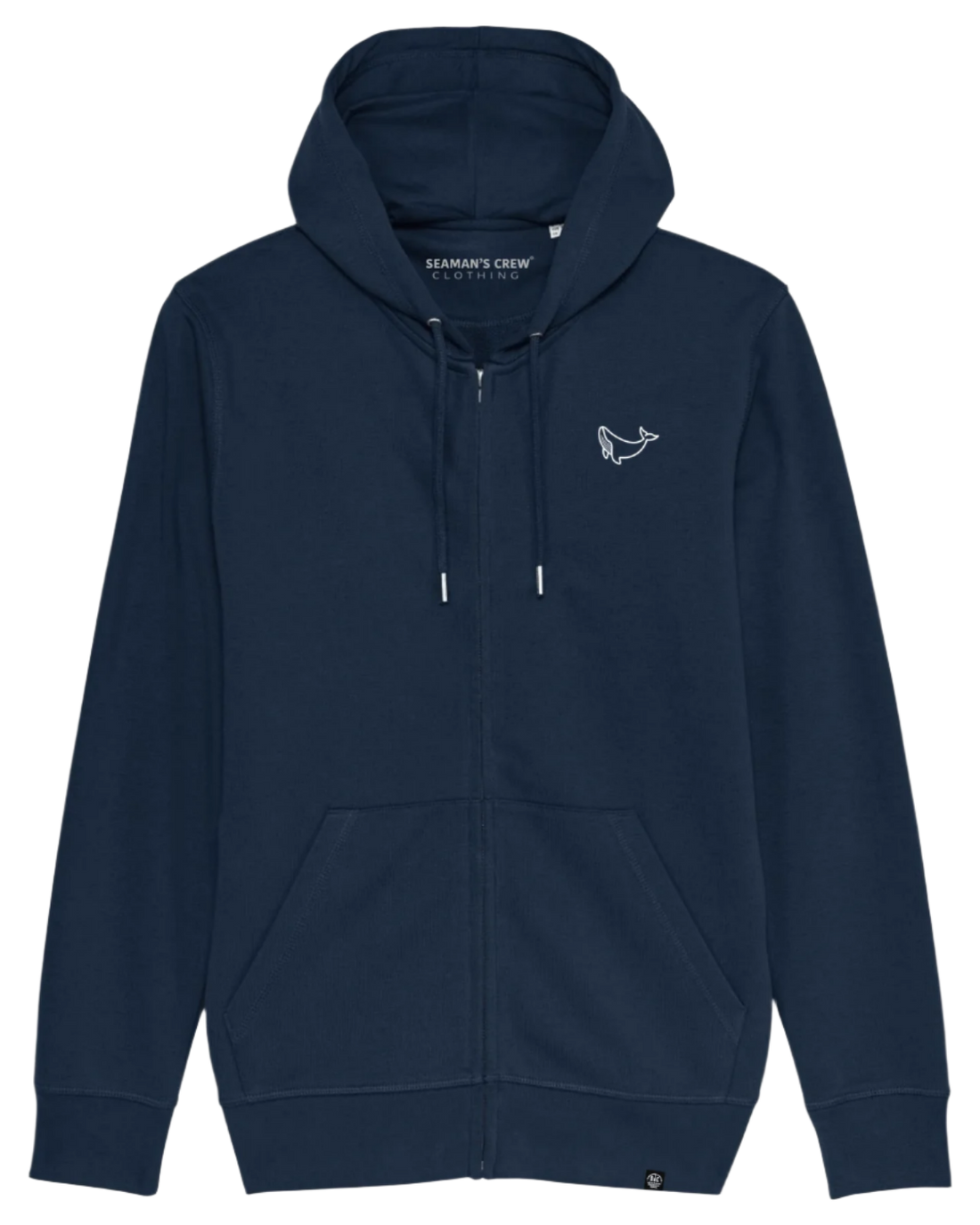 Whale Embroidery Zip Hoodie - Seaman&