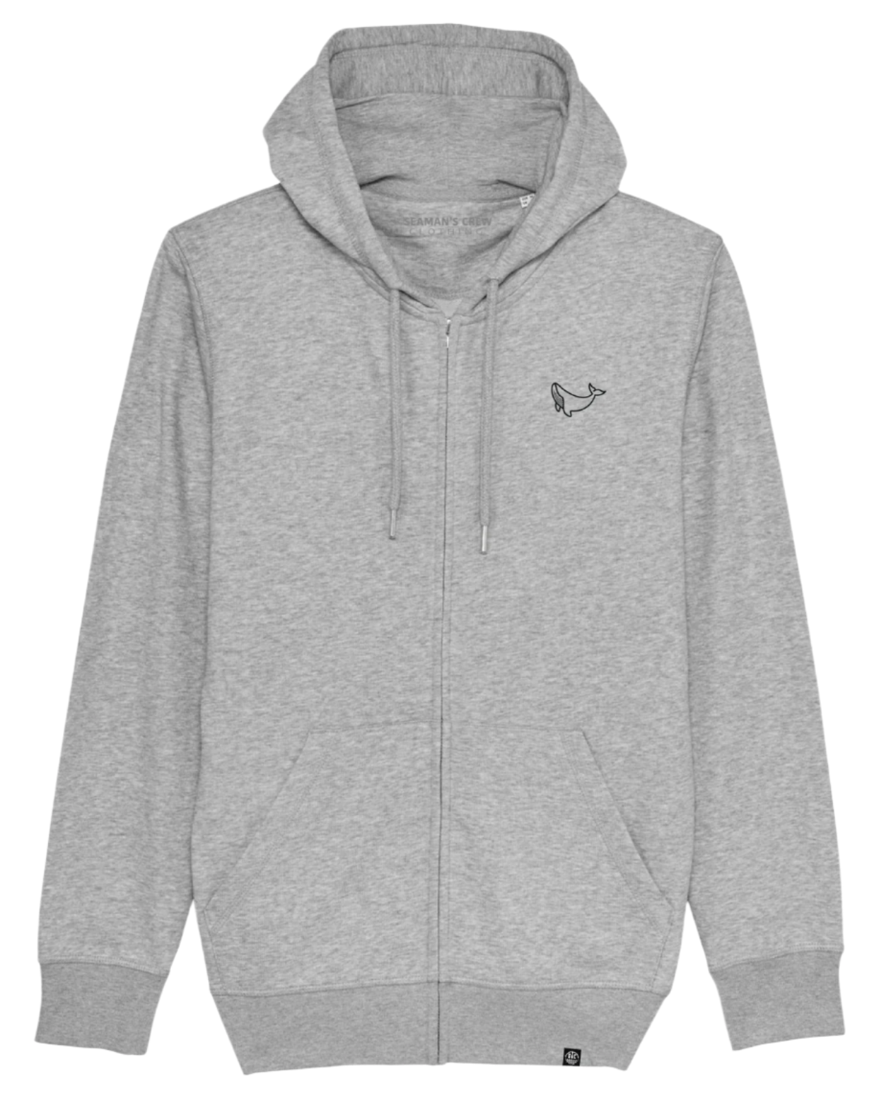 Whale Embroidery Zip Hoodie - Seaman&