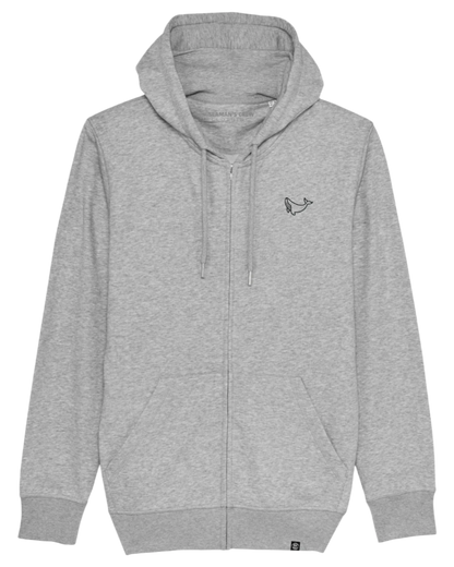 Whale Embroidery Zip Hoodie - Seaman&