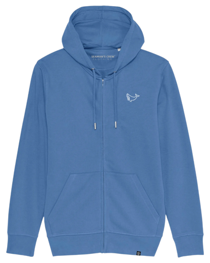 Whale Embroidery Zip Hoodie - Seaman&